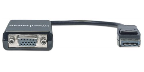 Manhattan Cable DisplayPort Macho - VGA (D-Sub) Hembra, 15cm, Negro DISPLAYPORT A VGA HD15 1080P M-H