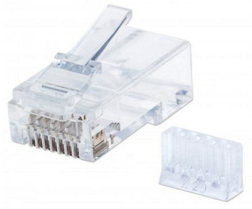 Intellinet Conector RJ-45 para Cable Cat6 UTP, Transparente, 90 Piezas MULTIFILAR 90PZS CONTACTO CHAPA ORO