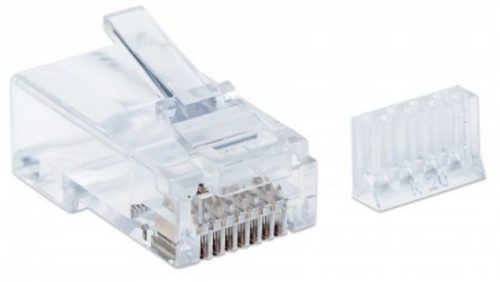 Intellinet Conector RJ-45 para Cable Cat6 UTP, Transparente, 90 Piezas MULTIFILAR 90PZS CONTACTO CHAPA ORO