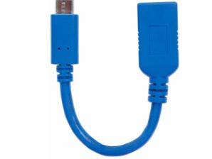 Manhattan Cable USB 3.1 C Macho - USB 3.0 A Hembra, 15cm, 3A, Azul USB-C 3.1 A USB-A 3.0 MACHO-HEMBRA