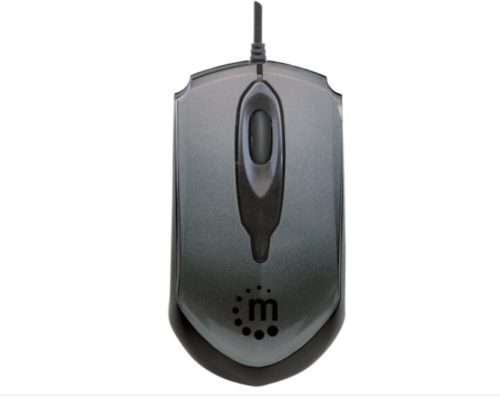 Mouse Manhattan Óptico Edge Alámbrico, USB, 1000DPI, Negro/Plata ALAMBRICO GRIS
