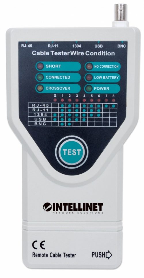 Probador de Cables Intellinet 5 en 1, RJ-11 / RJ-45/ USB/ BNC/ Firewire RJ11 / RJ45 / USB / BNC / FIREWIRE