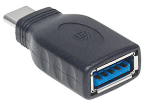 Manhattan Adaptador USB C Macho - USB A Hembra, Negro A USB TIPO A A 3.1 MACHO-HEMBRA
