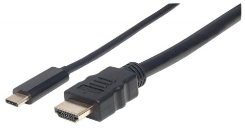 Cable Manhattan USB C Macho - HDMI Macho, 1 Metro, Negro USB-C 3.1 A HDMI 1.0M 4K M-M