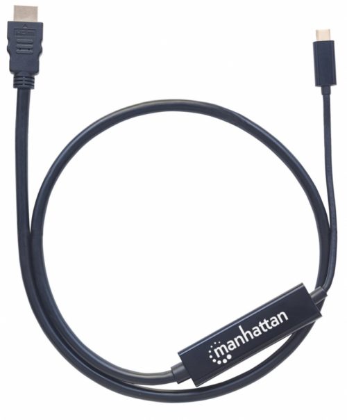 Cable Manhattan USB C Macho - HDMI Macho, 1 Metro, Negro USB-C 3.1 A HDMI 1.0M 4K M-M