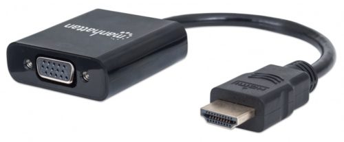 Manhattan Adaptador HDMI Macho - VGA Hembra, 22cm, Negro MANHATTAN