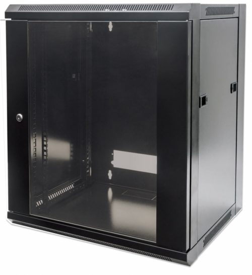 Gabinete Intellinet para Pared 19", 15U, hasta 60Kg, Negro MONTAJE PARED 570X600 DESARMADO