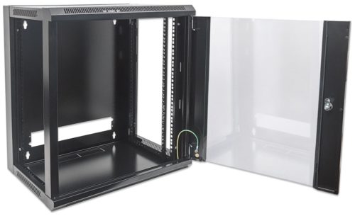 Gabinete Intellinet para Pared 19", 15U, hasta 60Kg, Negro MONTAJE PARED 570X600 DESARMADO