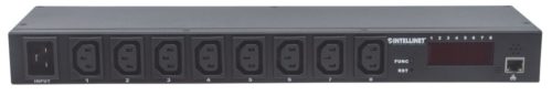 PDU para Rack 19" Intellinet , 16 A, 110-240V, 8 Contactos CONTACTOS MONITOR HUMEDAD TEMP