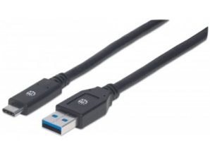 Manhattan Cable USB A 3.1 Macho - USB C 3.1 Macho, 3 Metros, Negro NEGRO