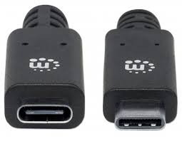 Manhattan Cable USB C Macho - USB C Hembra, 50cm, Negro 0.5M NEGRO 10GBPS 5A