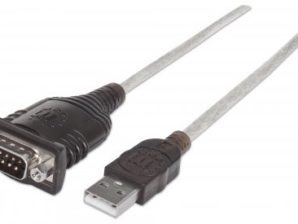 Manhattan Cable USB Macho - DB9 Macho, 1.8 Metros, Plata 1.8 M 115 KBPS