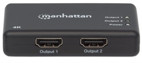 Divisor de Video Manhattan HDMI, 2x HDMI, Negro HZ 1 IN : 2 OUT AC