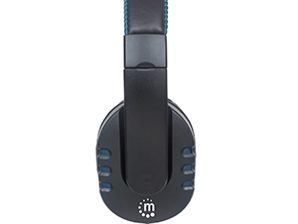 Auriculares de Gaming Manhattan Cableado Sobre la cabeza Estéreo - Negro, Azul - Binaural - Circumaural - 32Ohm - 20Hz a 20kHz - 180cm Cable - Omnidireccional Micrófono - USB Tipo A .