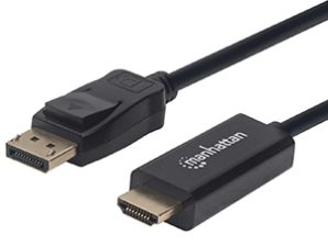 Manhattan Cable DisplayPort Macho - HDMI Macho, 1.8 Metros, Negro 1080P 1.8M
