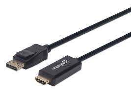 Manhattan Cable HDMI Macho - Displayport Macho, 3 Metros, Negro 1080P 3.0M