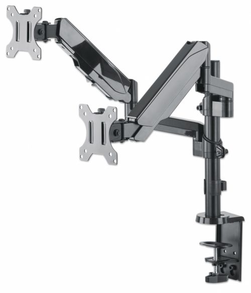 Manhattan Soporte de Escritorio 2 Monitores 17" - 32", hasta 8Kg, Negro A 32 ESCRITORIO PISTON