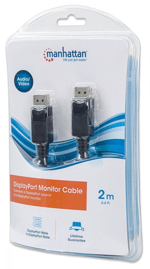 Manhattan Cable DisplayPort Macho - DisplayPort Macho 2 Metros, Negro MACHO COLOR NEGRO