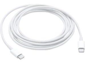 Apple Cable de Carga USB-C Macho - USB-C Macho, 2 Metros, Blanco, para MacBook THUNDERBOLT 3 (2M)