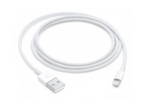 Cable de transferencia Apple - 1m Lightning/USB Adaptador de alimentación 1 x Tipo A Macho USB 1 x Iluminación Macho Blanco .