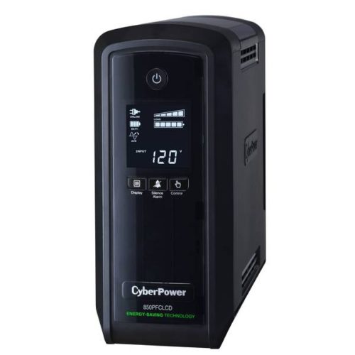 No Break CyberPower Intelligent LCD CP850PFCLCD - 850VA/510W - Minitorre - AVR - 8Hora(s) Recharge - 2Minuto(s) Stand-by - 120V AC Entrada - 120V AC Salida - 10 x NEMA 5-15R 850VA/510W LCD ONDA SENOIDAL PFC