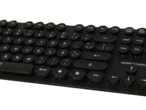 Teclado Perfect Choice Black Round, Alámbrico, USB, Negro (Español) ROUND