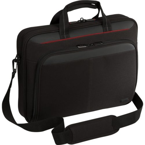 Targus Maletín de Poliéster Classic Laptop 15.6", Negro/Rojo TOPLOAD CASE BLACK 16