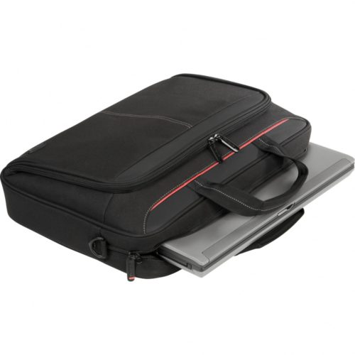 Targus Maletín de Poliéster Classic Laptop 15.6", Negro/Rojo TOPLOAD CASE BLACK 16