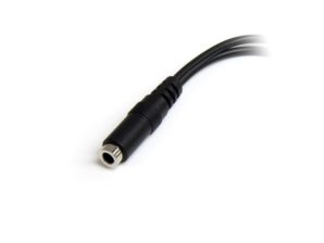 Cable StarTech.com 3,5mm Hembra - 2x de 3,5mm Macho, 13cm, Negro AUDIFONOS HEMBRA A MACHO .
