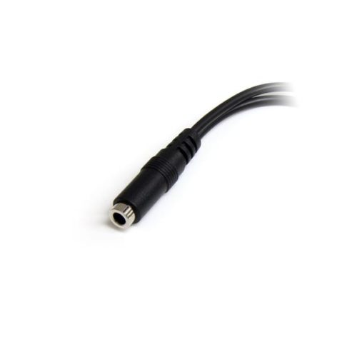 Cable StarTech.com 3,5mm Hembra - 2x de 3,5mm Macho, 13cm, Negro AUDIFONOS HEMBRA A MACHO .