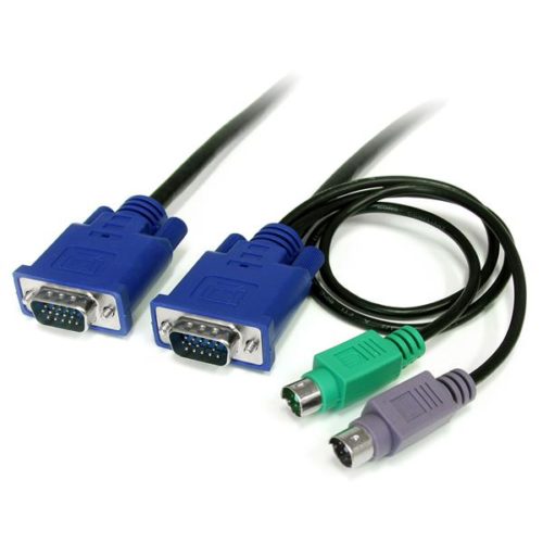 Startech.com Cable KVM Ultra Delgado 3 en 1, 2x PS/2 Macho - 2x VGA Macho, 1.8 Metros, Negro VGA PS2 HD15 MACHO A MACHO .