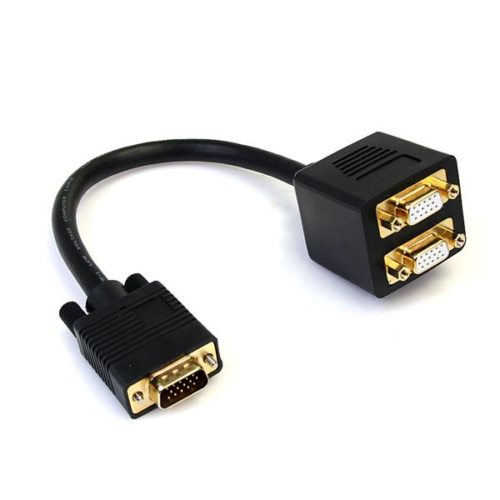 StarTech.com Adaptador VGA Macho - 2x VGA Hembra, 30cm, Negro 2 PUERTOS HD15 COMPACTO