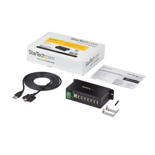 Resistente StarTech.com Concentrador USB 2.0, 7 Puertos, 480 Mbit/s, Negro PUERTOS USO INDUSTRIAL MONTAR .