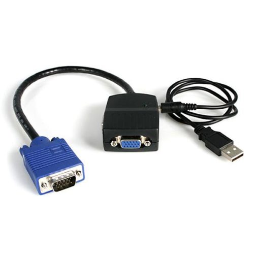 StarTech.com Mini Duplicador Divisor de Video VGA de 2 Puertos, USB, Negro VGA DE 2 PUERTOS COMPACTO CABLE .