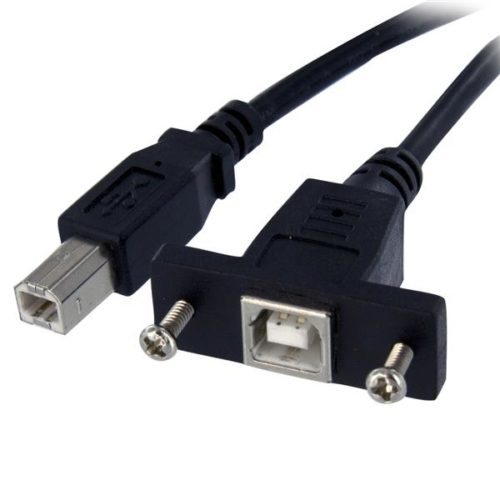 StarTech.com Cable USB de Montaje en Panel, USB B Macho - USB B Hembra, 30cm, Negro MONTAJE EN PANEL HEMBRA A MACHO .