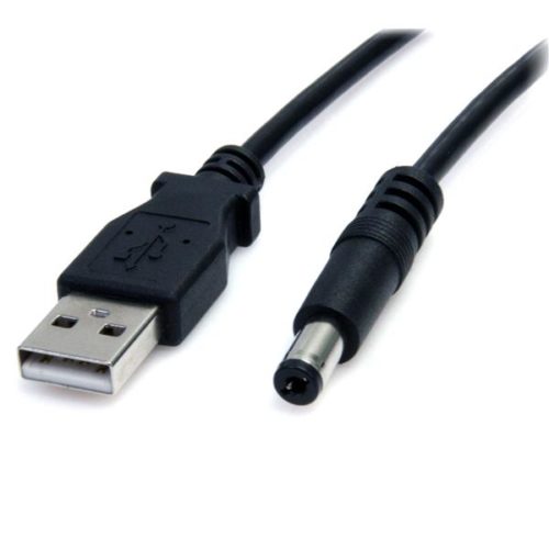StarTech.com Cable USB A Macho - Conector Coaxial, 2 Metros, Negro A CONECTOR COAXIAL BARREL M 5V .