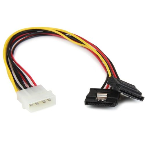 StarTech.com Cable SATA Recto, 4-pin Molex Macho - 2x SATA 15-pin Hembra, 30cm LP4 MOLEX A DOBLE SATA CON SEGUR.