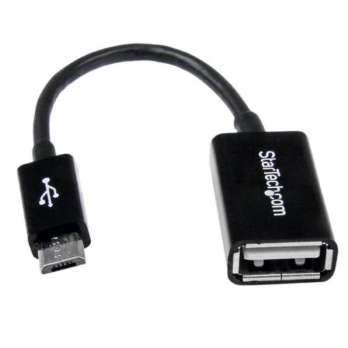 StarTech.com Cable Adaptador Micro USB Macho - USB A Hembra, 12cm, Negro MACHO A USB A HEMBRA OTG .