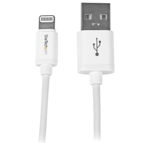 StarTech.com Cable USB 2.0 A - Lightning, 1 Metro, Blanco, para iPod/iPhone 5/iPad IPAD IPHONE 5 A USB 2.0 BLANCO