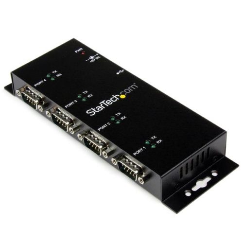 StarTech.com Hub Concentrador Adaptador USB a Serial RS232 DB9, 4 Puertos, Negro RS232 DB9 DE 4 PUERTOS DE RIEL DIN