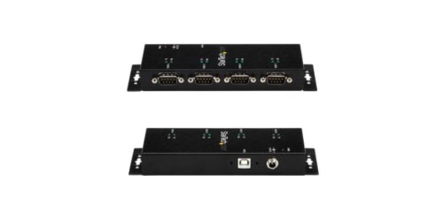 StarTech.com Hub Concentrador Adaptador USB a Serial RS232 DB9, 4 Puertos, Negro RS232 DB9 DE 4 PUERTOS DE RIEL DIN
