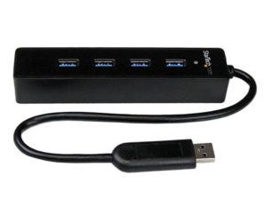 StarTech.com Hub USB A 3.0 Macho - 4x USB A 3.0 Hembra, 5000 Mbit/s, 15cm, Negro 4 PUERTOS PORTATIL NEGRO