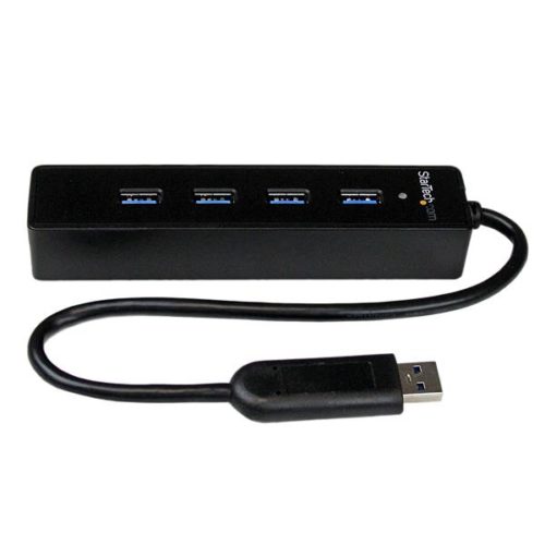 StarTech.com Hub USB A 3.0 Macho - 4x USB A 3.0 Hembra, 5000 Mbit/s, 15cm, Negro 4 PUERTOS PORTATIL NEGRO