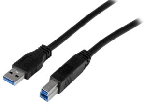 StarTech.com Cable USB 3.0, USB A Macho - USB B Macho, 1 Metro, Negro USB A MACHO CERTIFICADO SS .