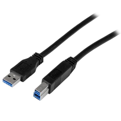 StarTech.com Cable USB 3.0, USB A Macho - USB B Macho, 1 Metro, Negro USB A MACHO CERTIFICADO SS .