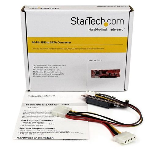Conversor Adaptador StarTech.com IDE PATA 40-pin - SATA, 0.133 Gbit/s, Rojo A SATA SERIAL ATA