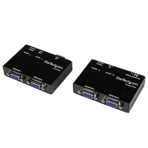 StarTech.com Kit Juego Extensor de Video VGA por Cable Cat5 UTP Ethernet de Red (Serie ST121) LOCALES 2X REMOTOS POR CAT5