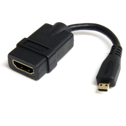 StarTech.com Cable Adaptador HDMI Hembra - micro HDMI Macho, 12cm, Negro DE ALTA VELOCIDAD A MICRO HDMI - H