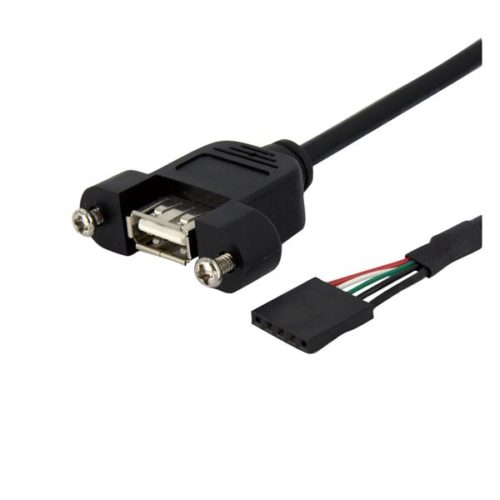 StarTech.com Cable USB 2.0, IDC Hembra - USB A Hembra, 90cm, Negro PANEL MACHO IDC5 A HEMBRA USBA
