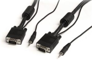 StarTech.com Cable VGA (D-Sub) + 3.5mm Macho, 7.6 Metros, Negro ALTA RESOLUCION VGA CON AUDIO .